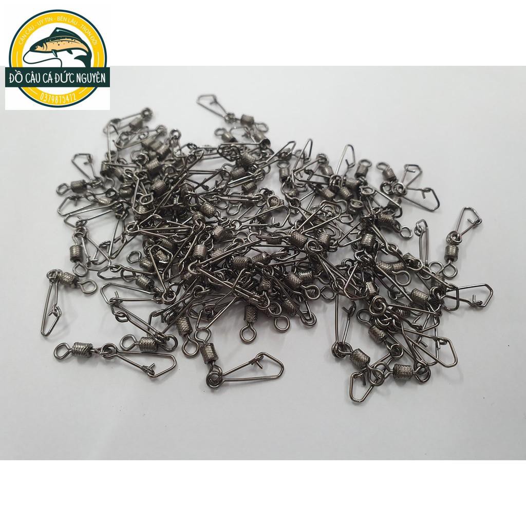 Bộ 100 cái khóa thép ma ní chéo số 3 tải cá 35kg-ĐỒ CÂU CÁ ĐỨC NGUYÊN [Shop đồ câu cá uy tín]