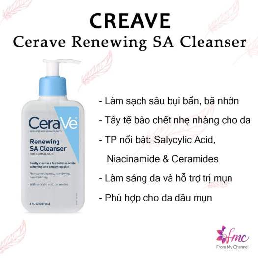 Sữa rửa mặt tẩy tế bào chết Cerave Renewing SA Cleanser