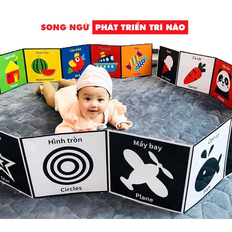 Tranh kích thích thị giác thị giác cho trẻ sơ sinh cho bé 0 - 3 tuổi - Hàng loại 1