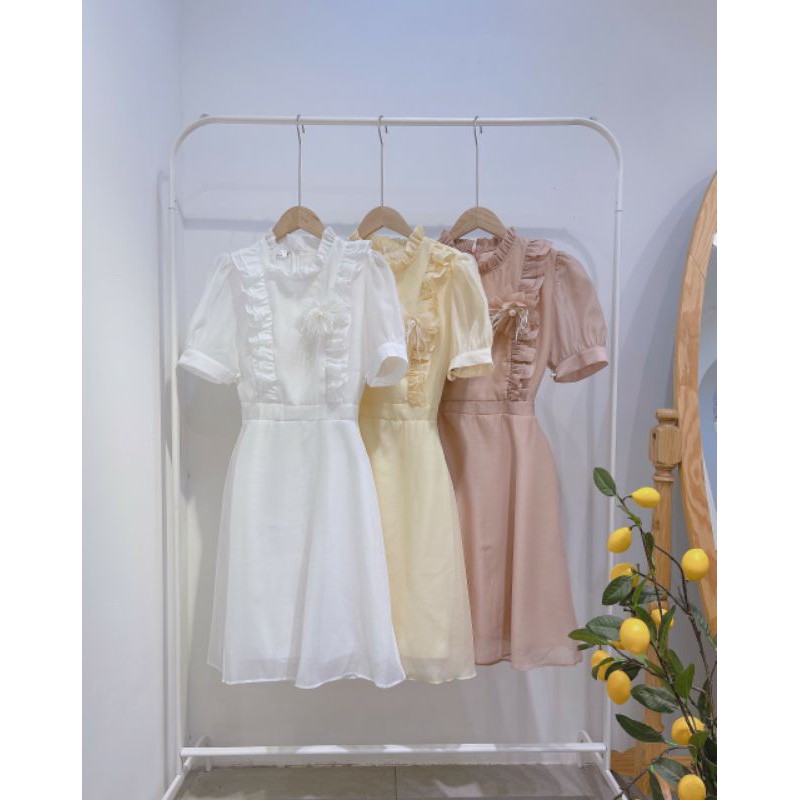 [Mã WASTMINI giảm 10% tối đa 30K đơn 150K] Váy tơ xinh xinh cổ bèo