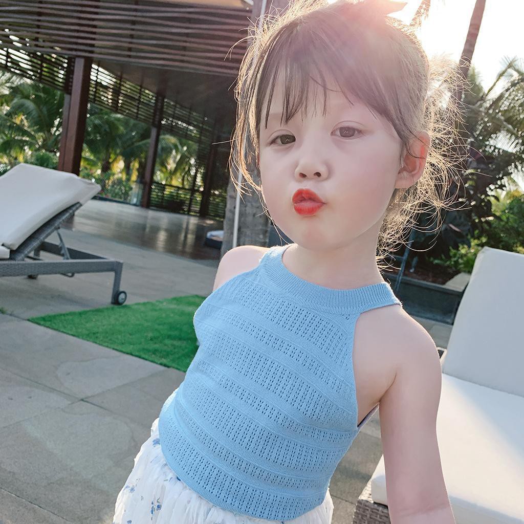 Children's T shirt baby clothing in the new summer of 2021 girl baby dress children's top summer thin breathable comfortable soft knit sleeveless tank top