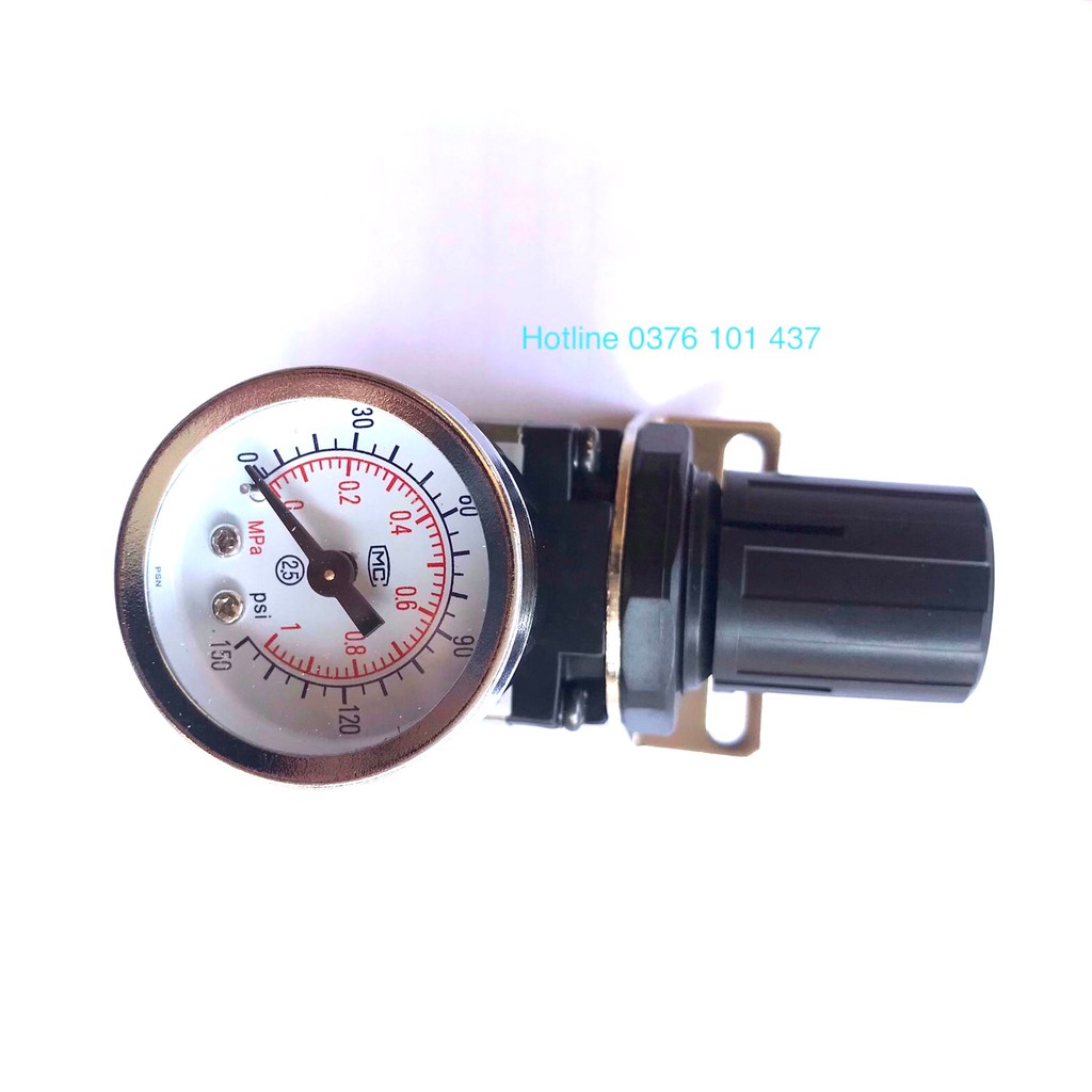 Van điều áp hơi khí nén CIM 2000-02 kèm đồng hồ đo áp lực khí nén, van điều chỉnh khí nén, van giảm áp khí nén