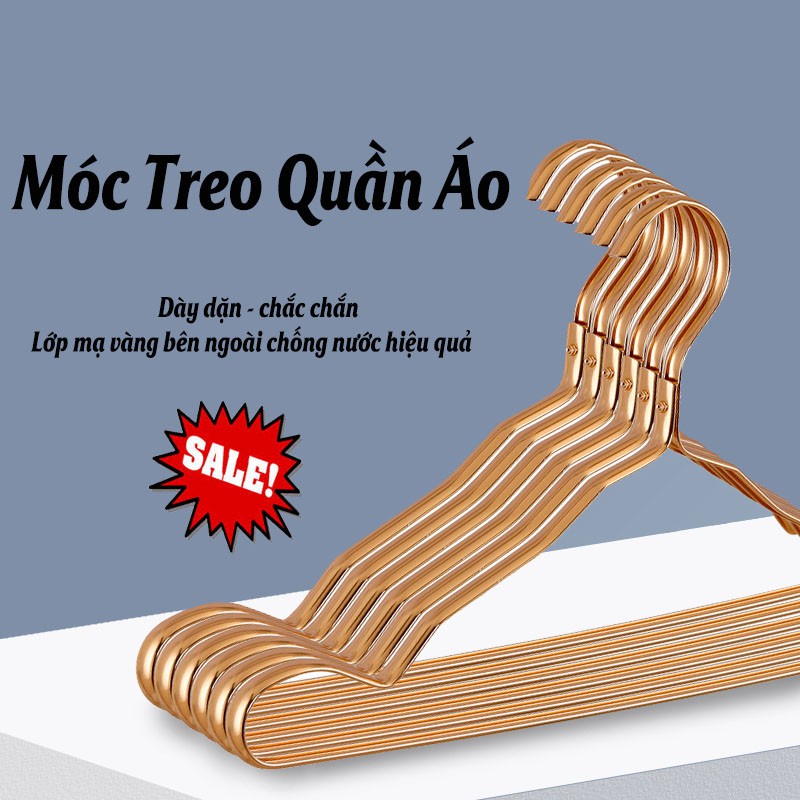 Móc Quần Áo, Mắc Treo Quần Áo Kim Loại Mạ Vàng Thiết Kế Chắc Chắn LEON OFFICIAL