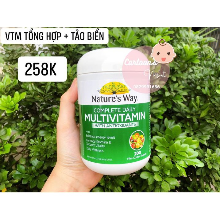 Vitamin tổng hợp và tảo biển Úc, Tảo xoắn Multivitamin Nature's way 200 viên