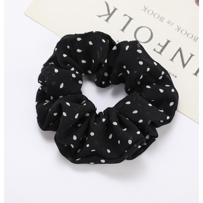 Sét 2 Dây buộc tóc Scrunchies Chiffon chấm bi Song An Eco HD47 (Giao mầu ngẫu nhiên)
