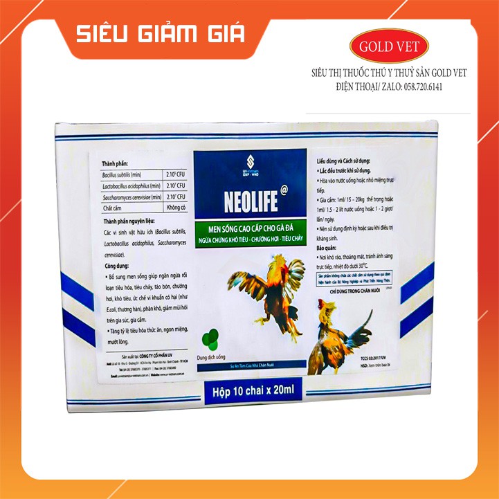 [Giá rẻ] Uv Neolife 1 lọ Men sống cao cấp cho gà đá ngừa chứng khó tiêu- chướng hơi- tiêu chảy