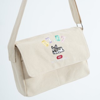 Túi đeo chéo canvas Lazy Puppy - Kem