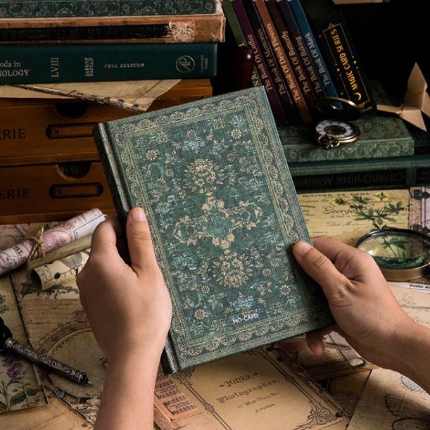 Sổ tay nhật ký a5 - sổ ghi chép bìa cứng phong cách cổ điển vintage cao cấp - giấy trơn . kraft nâu và có họa tiết