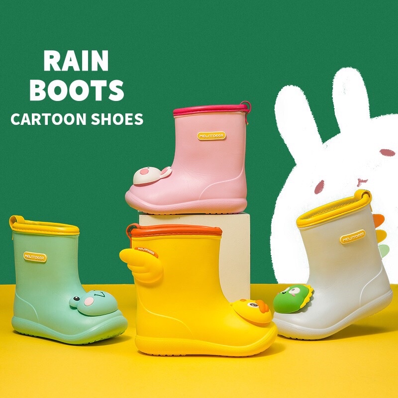 Ủng/ Boot đi mưa cao cấp cho bé chống trơn trượt, không thấm nước, hình hoạt hình 3D ngộ nghĩnh, dễ thương