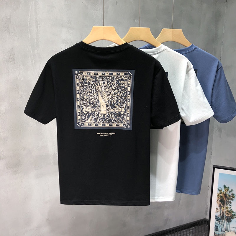 Áo Thun Tay Ngắn Chất Liệu 100% Cotton Thoáng Khí Thấm Hút Mồ Hôi Phong Cách Hàn Quốc Cho Nam
