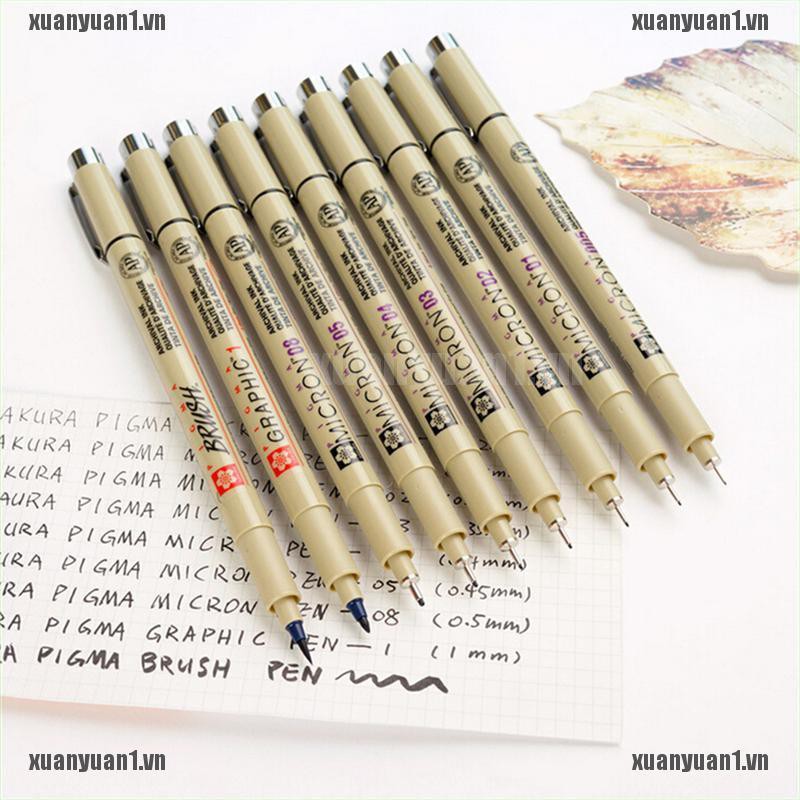 [XUANYUAN1] Set 9 Bút Lông Vẽ Truyện Tranh Pigma Manga Chuyên Nghiệp