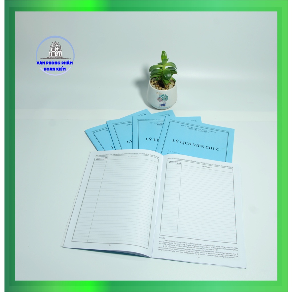Combo 5 Quyển Lý Lịch Viên Chức – HS01-VC/BNV  theo thông tư số 07/2019/TT-BNV