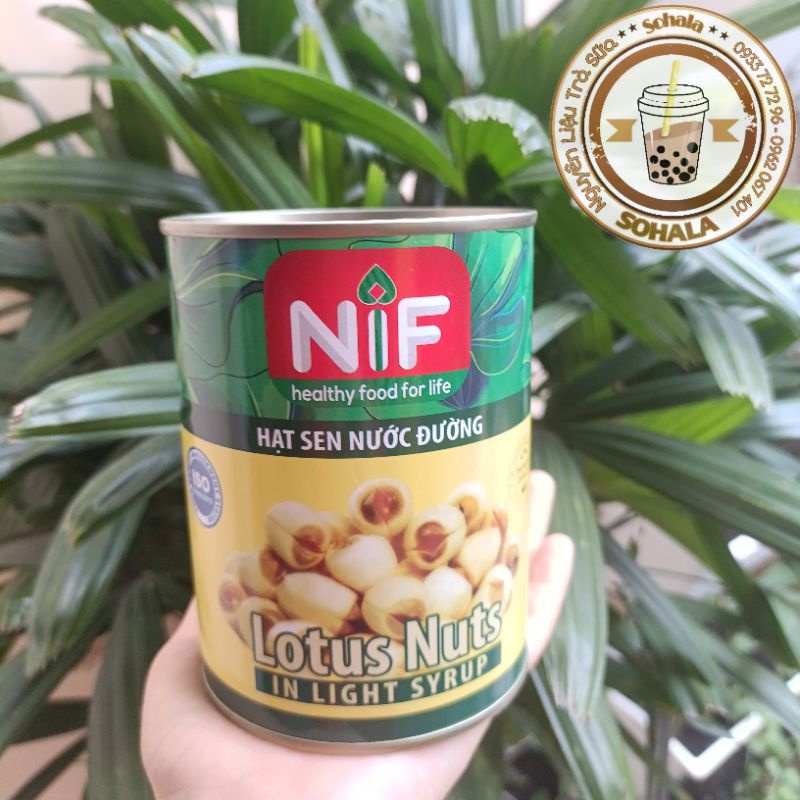 Hạt sen nước đường NIF 560g đóng lon