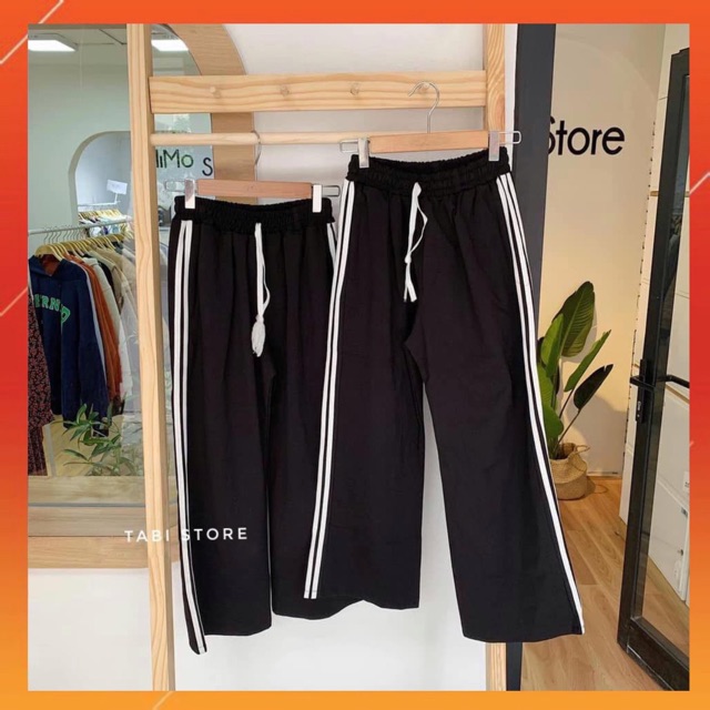 [BÁN CHẠY] Quần Ống Rộng Culottes- Suông Dài -2 Sọc