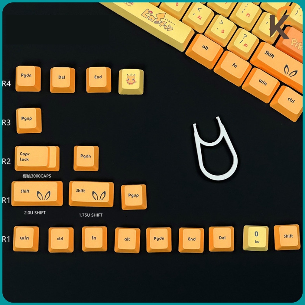 Keycap Pikachu PBT XDA OEM Profile Dành Cho Bàn Phím Cơ