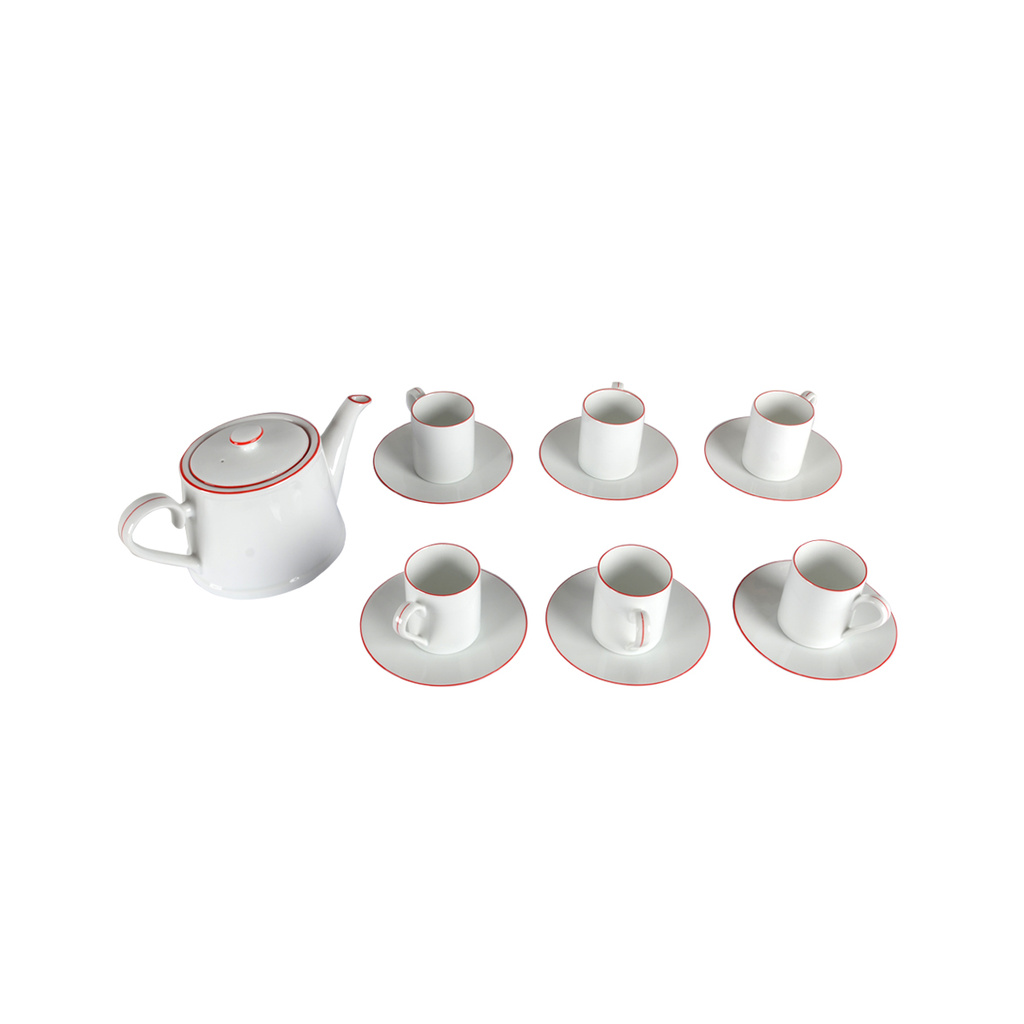 Bộ Ấm Trà &amp; 6 Tách CHERRY Màu Trắng Đỏ Index Living Mall