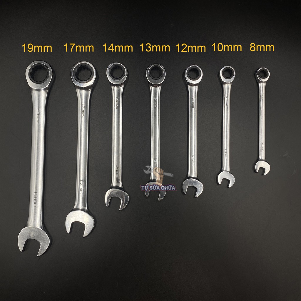 Bộ Cờ Lê Đa Năng Đầu Mở, Đầu Tròng Tự Động 7 Chi Tiết Từ 8-19mm NEW TOOLS Chất Liệu Cao Cấp