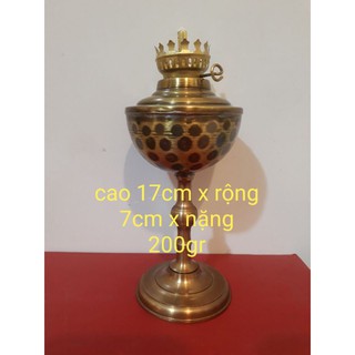 Đèn dầu bằng đồng cao 17cm