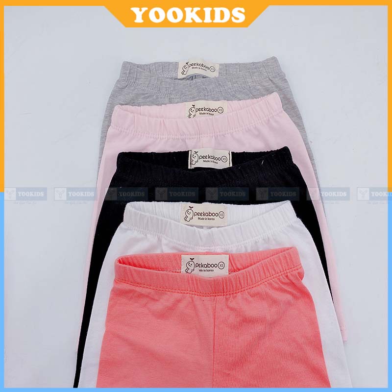 Quần legging lửng bé gái YOOKIDS chất cotton zip siêu mềm mát thấm hút mồ hôi tốt cho bé gái từ 1 2 3 4 5 6 tuổi
