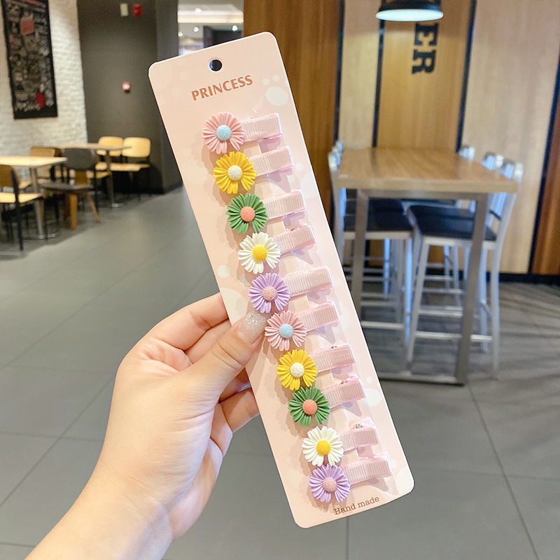 Set 10 Kẹp Tóc Hình Hoa Cúc Dễ Thương Cho Bé Gái