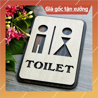 Bảng toilet Nam vs Nữ bằng gỗ 155x120mm | trang trí homestay