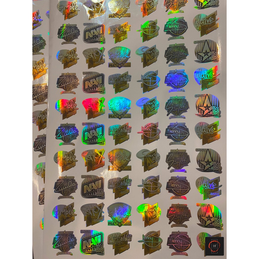 Sticker hình dán CSGO Gold Holo trang trí máy tính điện thoại - Cắt sẵn - Phủ bóng cao cấp - Chống nước