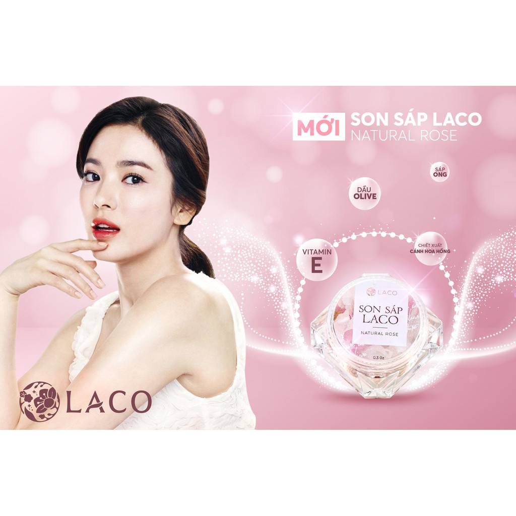 Son sáp Laco ,chiết xuất 100% từ thiên nhiên,dưỡng ẩm ,làm mềm môi