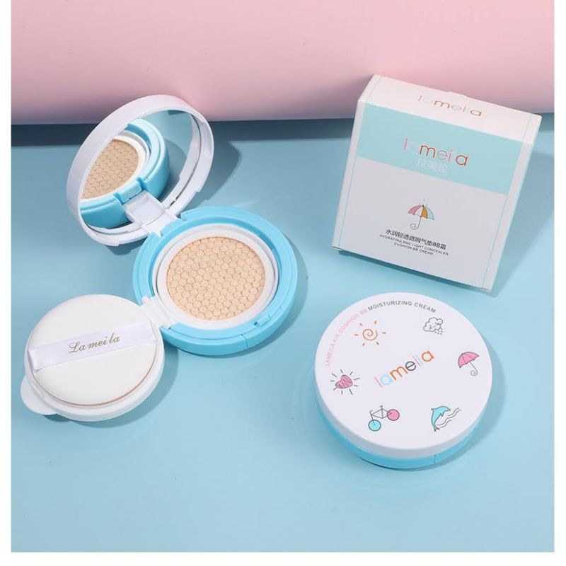 [ Rẻ Vô Địch ] Phấn Nước Cushion BB Cream Lameila Hộp Màu Xanh Họa Tiết Chiếc Ô