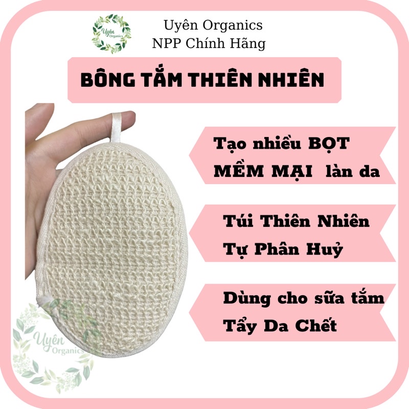 Bông tắm thiên nhiênThân thiện môi trường organics tự huỷ sinh học sợi sisal an toàn thân thiện môi trường