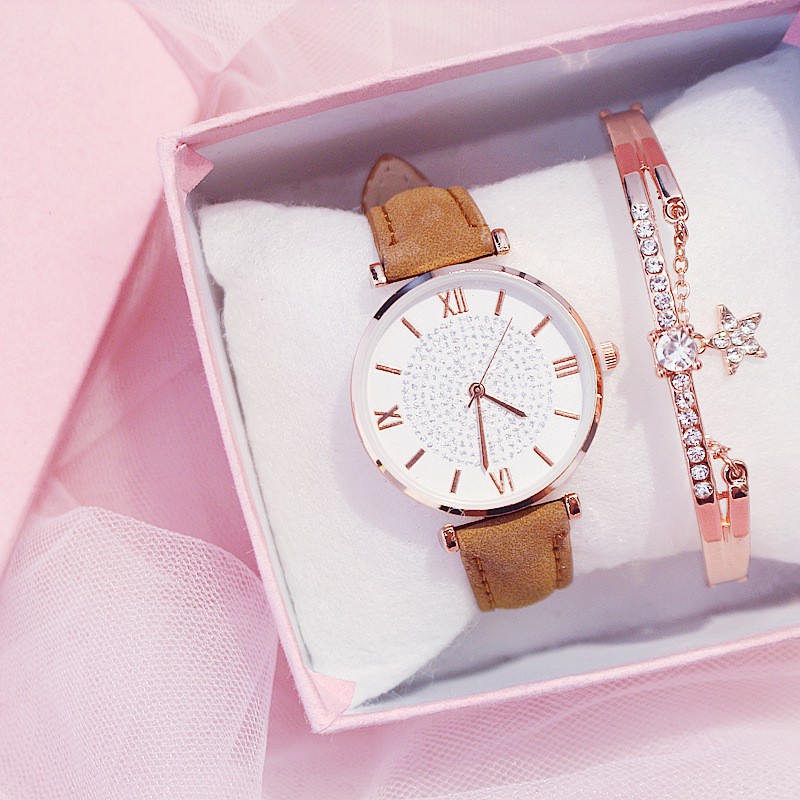 Đồng hồ thời trang nữ Mstianq MS11 mặt la mã cực đẹp, dây da lộn êm tay | BigBuy360 - bigbuy360.vn