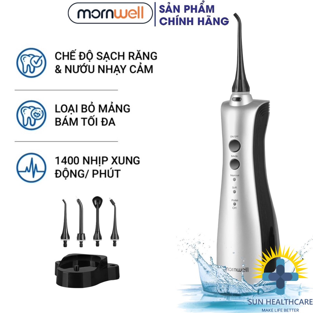 [BH 01 đổi 01] Máy tăm nước Mornwell D50BS - Bản 2022 Nâng cấp bơm kim loại - Giống BWell, Procare A6, Hismile