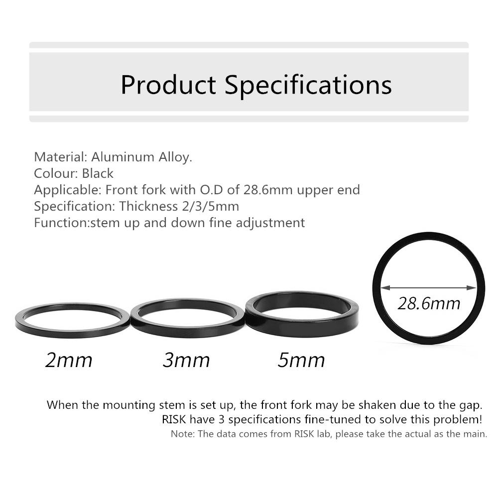 Danilo Vòng Đệm Phuộc Xe Đạp Bằng Hợp Kim Nhôm Màu Đen Có Thể Điều Chỉnh