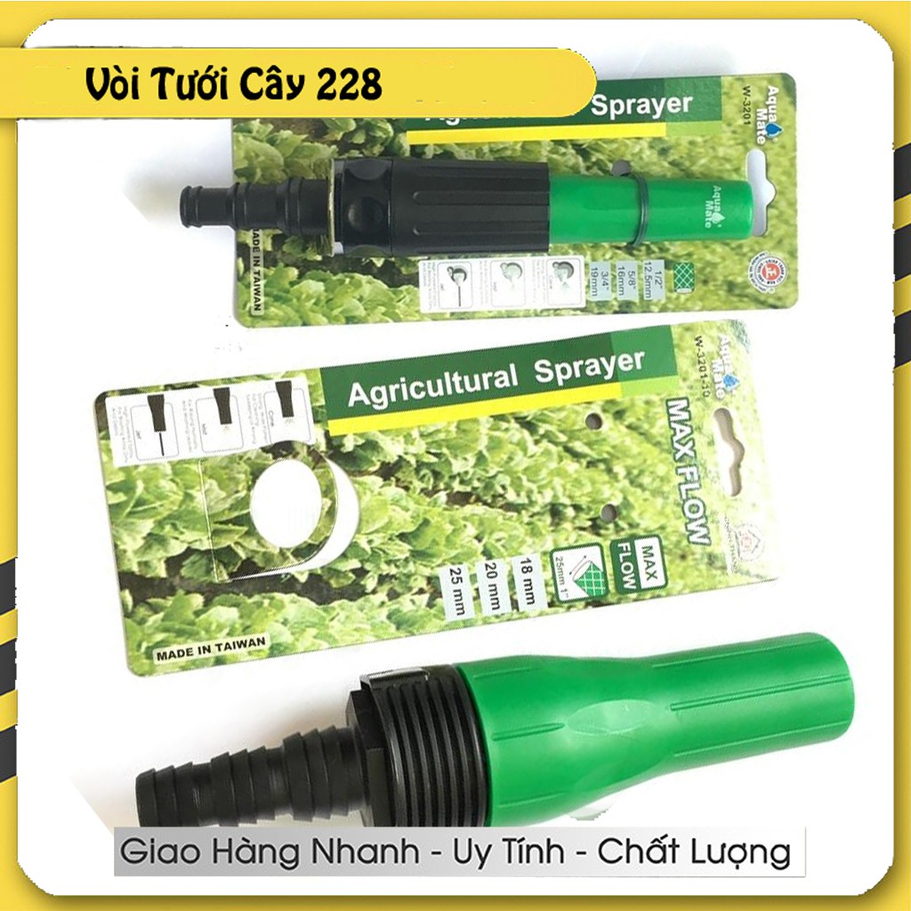 [LOẠI XỊN] Đầu vòi tưới hoa lan, tưới rau, cây công trình dùng cho ống mềm 12,14, 16, 18, 21, 27, 34