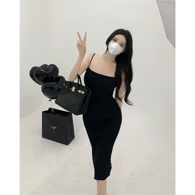 Đầm Dệt Kim Kẻ Sọc Phối Màu Tương Phản Thời Trang Mùa Hè