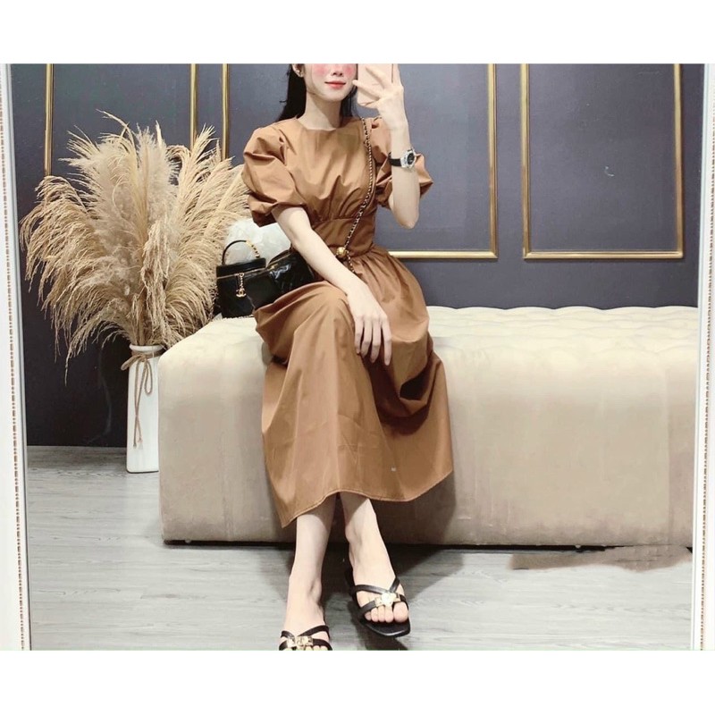 [Mã WASTMAY giảm 15% tối đa 30K đơn 150K] BÁN SỈ VÁY XOÈ TAY BỒNG BO EO 2M XANH BE CHO NỮ | BigBuy360 - bigbuy360.vn