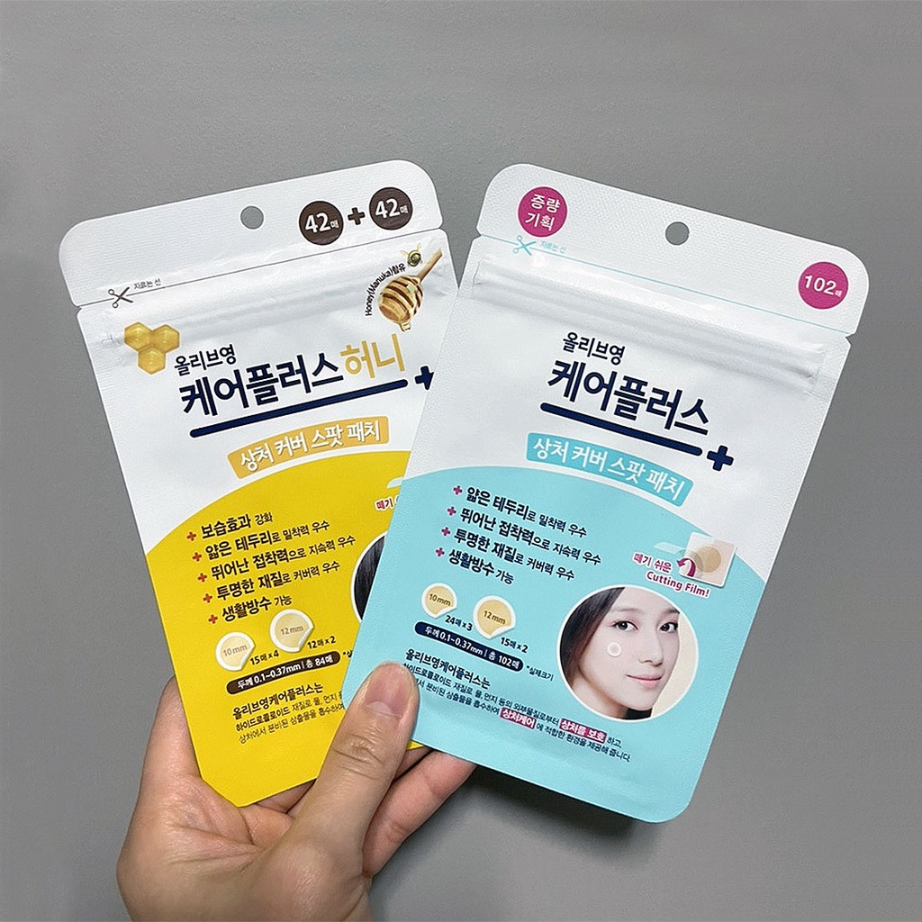 Set 102 miếng dán điều trị mụn hiệu quả Olive Young Care Plus Scar Cover Spot Patch / Heney / Big - Acne Patch