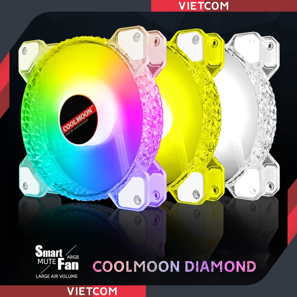 Fan Led RGB Coolmoon D1 + Bộ Hub Coolmoon và điều khiển - Led RGB 16 Triệu Màu, 366 Hiệu Ứng