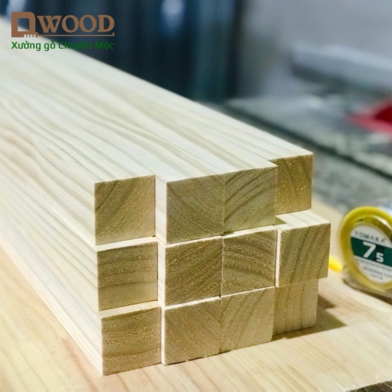 Thanh gỗ vuông Dwood 5x5 gỗ thông đã xử lý