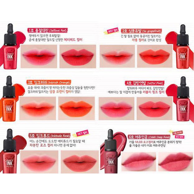 Son kem lì Peripera Peri's Ink Velvet Hàn Quốc 8ml