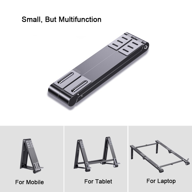 OATSBASF Giá Đỡ Điện Thoại / Máy Tính Bảng / laptop 3 Trong 1 Bằng Nhôm Có Thể Điều Chỉnh Góc