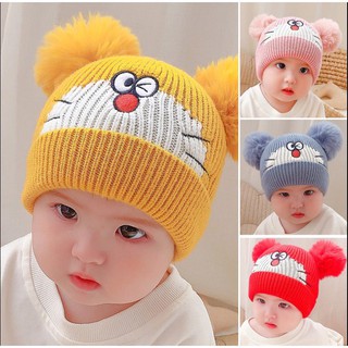 Mũ len hình doremon đáng yêu cho bé trai bé gái - mũ len cho bé - mũ len lót nỉ ấm áp - mũ len xinh cho bé - sam baby