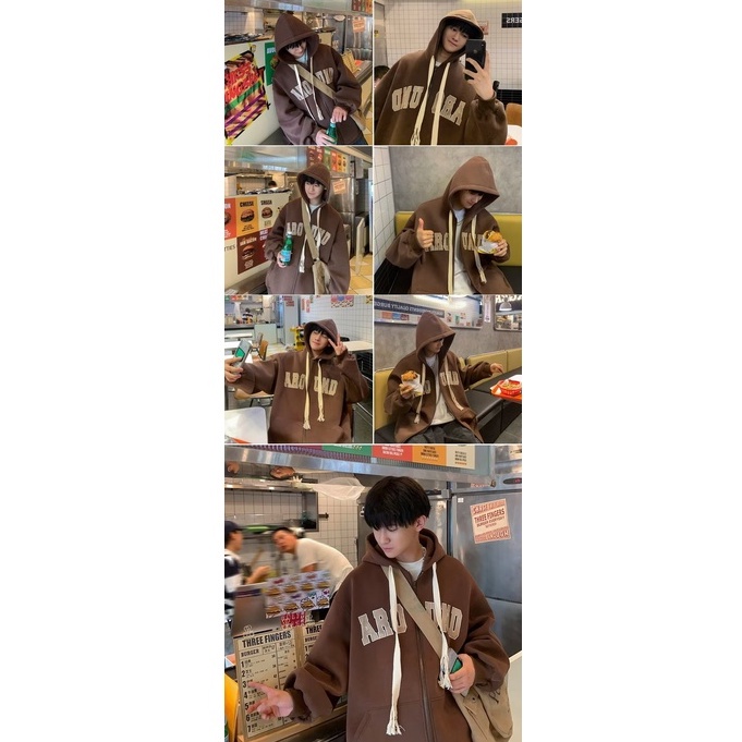 Áo Khoác Hoodie zip Cá Tính In Chữ Phong Cách Hàn Quốc simple áo hoodie nam đẹp vintage áo khoác nam