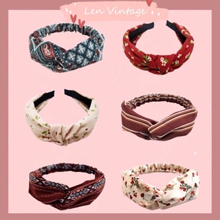 Băng đô hoạ tiết thổ cẩm bohochic xinh xắn vintage cô gái retro phụ kiện bờm kẹp tóc lenvintage
