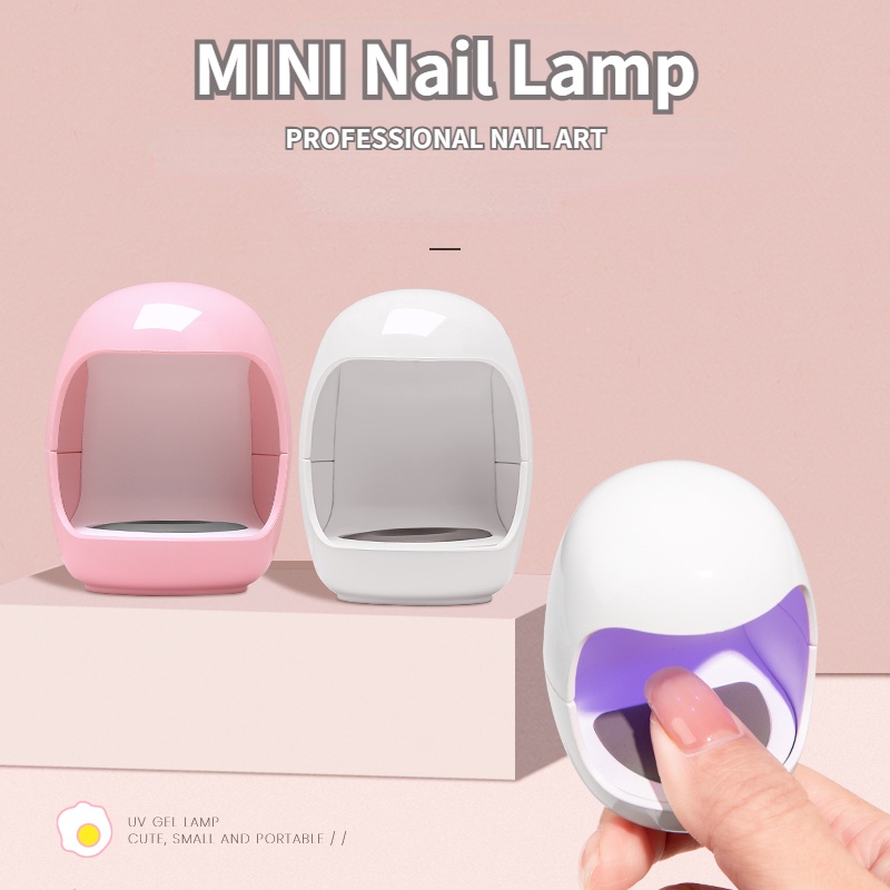 Đèn LED Hong Khô Sơn Móng Tay Gel UV 3W USB 30S Hình Quả Trứng Màu Hồng