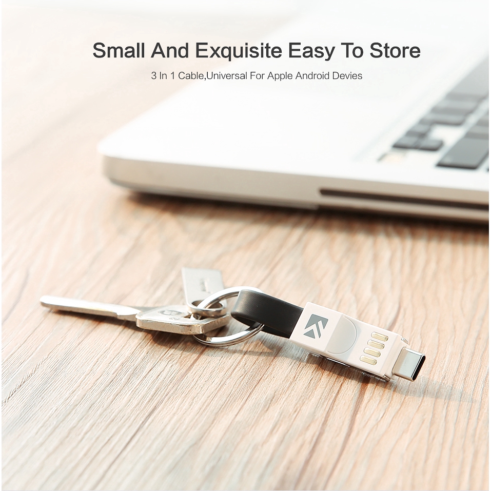 Móc khóa cáp USB Type C / Micro USB / 3 trong 1 mini