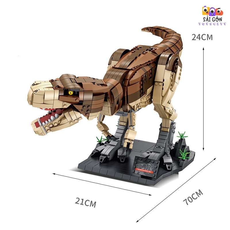 Đồ Chơi Lắp Ráp Kiểu LEGO Mô Hình Trưng Bày Khủng Long Bạo Chúa Forest Tyrannosaurus Rex Panlos Với 1813 PCS