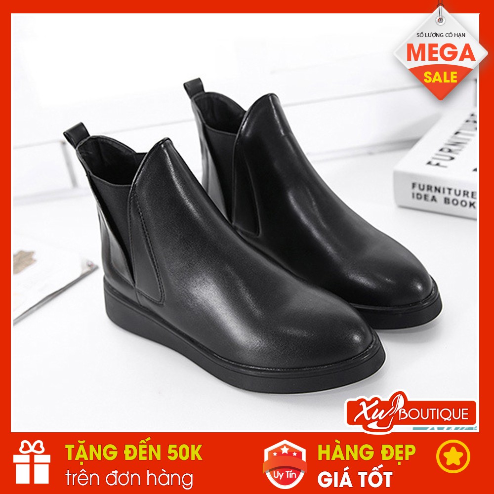 (Lẻ Size 38 SALE 149k) - Giày Boot Nữ Cổ Thấp Đế Bằng Dáng Công Sở Basic Hàn Quốc 2019 - Chất Da Mờ Êm Chân BT052