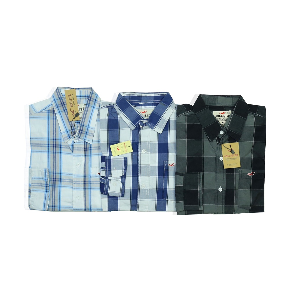 Xả kho áo sơ mi nma tay dài Hollister vải cotton 100% mền mịn bền màu