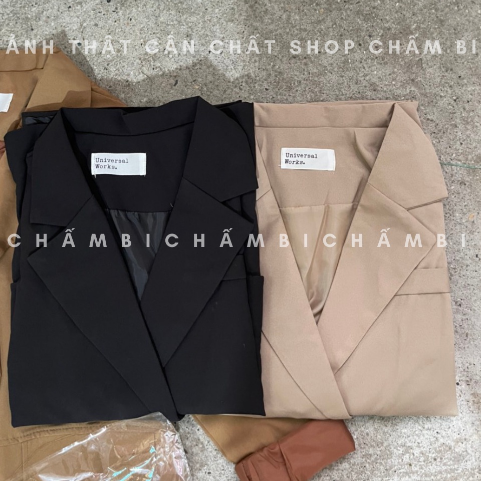 Áo khoác blazer 2 lớp A.269, Áo vest trơn 2 cúc ngang túi nắp ngang tay pha túi ngực giả cực xinh