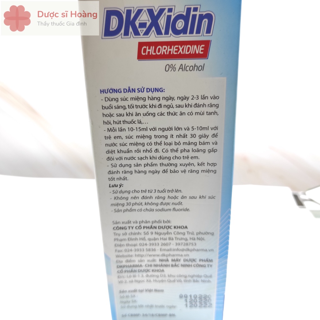 Nước Súc Miệng DK-Xidin Trắng Răng Thơm Miệng 250ml